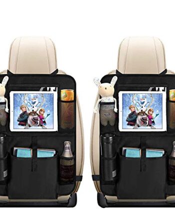 Auto Rückenlehnenschutz, opamoo 2 Stück Auto Rücksitz Organizer für Kinder, Große Taschen und iPad-/Tablet-Fach, Wasserdicht Autositzschoner, Kick-Matten-Schutz für Autositz (2x64x43 cm)