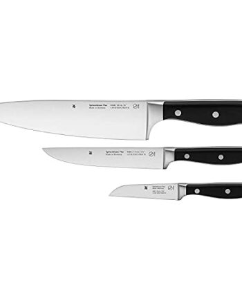 WMF Spitzenklasse Plus Messerset 3teilig Made in Germany, 3 Messer geschmiedet, Küchenmesser, Performance Cut, Spezialklingenstahl