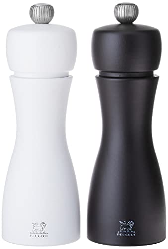 Peugeot Tahiti Mühlen-Set Pfeffer/Salz, Klassische Mahlgradeinstellung, Höhe: 15 cm, Holz, Weiß/Schwarz, 2/24260 - obrazek 3