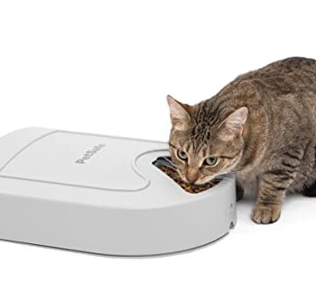 PetSafe Futterautomat für 5 Mahlzeiten, Zeitschaltuhr mit LCD Screen, Leichte Reinigung, 5 Futterschalen zu je 237 ml, grau