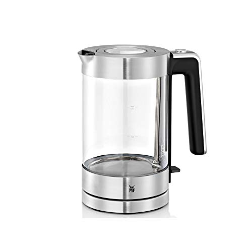 WMF Lono Wasserkocher Glas 1,7 Liter, Glaswasserkocher mit Kalkfilter, kabellos, 3 Watt, edelstahl matt