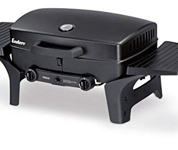 Enders® Gasgrill URBAN, Tischgrill, Grillen-, Kochen- und Backen Funktion, 2 Brenner Edelstahl, kleiner Grill mit Grill-Thermometer, Balkon-Grill, Camping-Grill, Aluguss-Gehäuse, Gusseisen-Rost, #2095