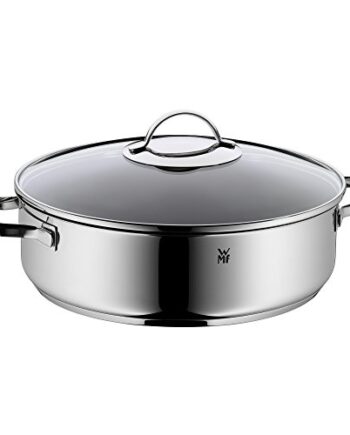WMF Schmorpfanne beschichtet Ø 28cm Schüttrand Glasdeckel Cromargan Edelstahl rostfreigriff Cromargan Edelstahl rostfrei Durit Select Pro induktionsgeeignet Handwäsche