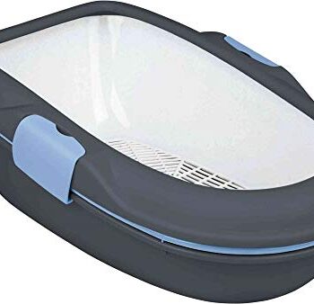 Trixie T40154 40154 Katzentoilette Berto, 39 × 22 × 59 cm, dunkelgrau/pastellblau/granit
