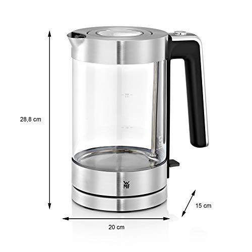 WMF Lono Wasserkocher Glas 1,7 Liter, Glaswasserkocher mit Kalkfilter, kabellos, 3 Watt, edelstahl matt - obrazek 9