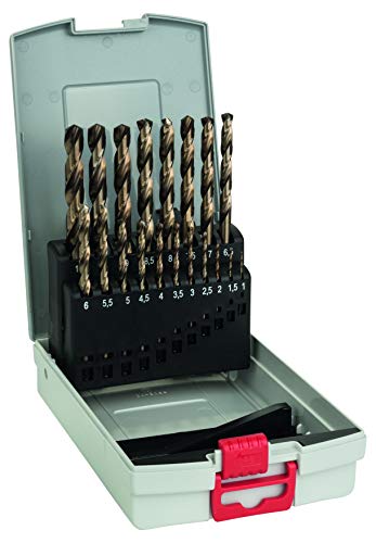 Bosch Professional 19tlg. Metallbohrer-Set HSS-Cobalt ProBox (für Edelstahl, Zubehör Bohrschrauber), Durchmesser: 1.0 - 10.0