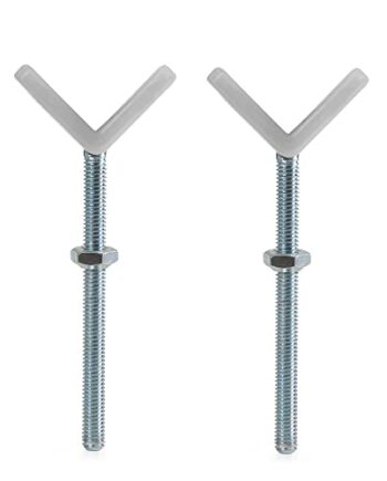 Hauck Y-Spindel, für Geländer, für hauck Schutzgitter Autoclose N Stop,Open N Stop, Wood Lock und Close N Stop, 75-80 cm, ohne Bohren, kombinierbar mit 9 cm und 21 cm Verlängerung, 2 Stück, weiß