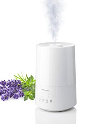 medisana AH 661 Nawilżacz powietrza ultradźwiękowy  oczyszczacz powietrza do sypialni i salonu  nebulizator z przegródką na aromaty i funkcją ogrzewania przeciw suchemu powietrzu  3 5 litra