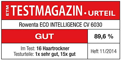 Rowenta CV6030 Haartrockner Eco Intelligence Instant Dry | Luftstrom-Booster (Wackeldüse) für breit gefächerten Luftstrom | 1500 W | 3 Temperaturen | 2 Geschwindigkeiten | Kaltstufe - obrazek 2