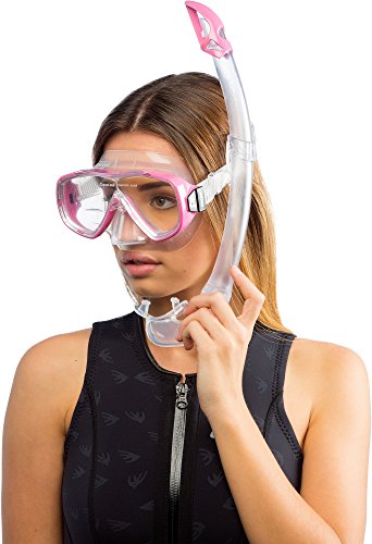 Cressi Unisex-Erwachsene Onda Mare Schnorchelset Tauchset Taucherbrille, Transparent/Rosa, Einheitsgröße - obrazek 5