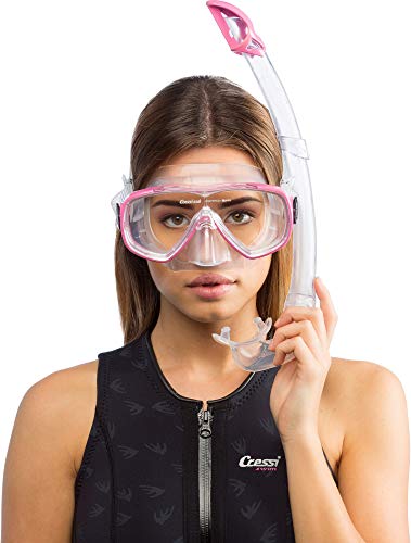 Cressi Unisex-Erwachsene Onda Mare Schnorchelset Tauchset Taucherbrille, Transparent/Rosa, Einheitsgröße - obrazek 6