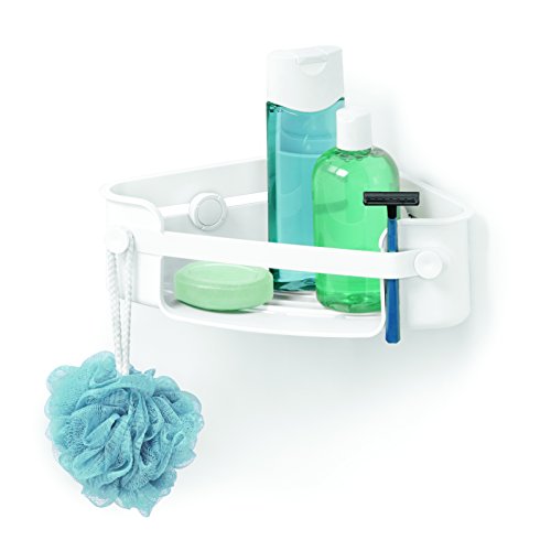 Umbra Flex Eckduschablage mit Gel-Verschluss Technologie – verstellbares Eckduschregal für Shampoo, Conditioner, Duschgel, Seife, Luffaschwamm, Rasierer (ohne Bohren, Rostfrei) - obrazek 15