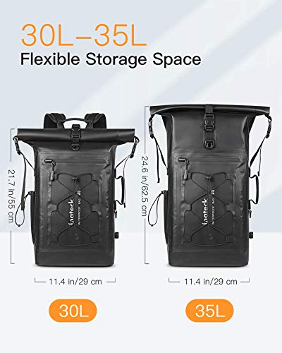 Inateck RollTop plecak męski, wodoszczelny, 30-35 l, wielofunkcyjny or - obrazek 8