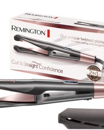 Remington Glätteisen & Lockenstab - Curl&Straight Confidence 2in1 Multistyler [Upgrade] (geschwungene Stylingplatten zum Glätten, Locken & Wellen) 150-230°C, Haarglätter S6606B [Amazon Exklusiv]