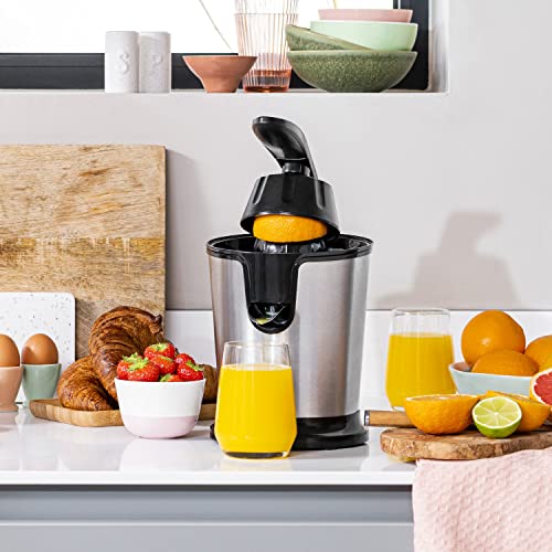 Tristar CP-3002 Zitruspresse, 85 Watt, 2 Presskegel, Fruchtfleischfilter, Schwarz /Edelstahl - obrazek 6
