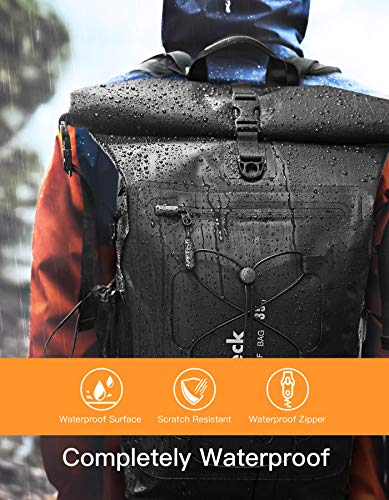 Inateck RollTop plecak męski, wodoszczelny, 30-35 l, wielofunkcyjny or - obrazek 5