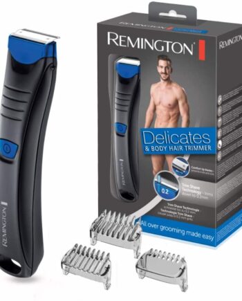 Remington Haartrimmer Intimbereich & Körper [hautfreundlich & sicher bis 0,2mm ohne Hautirritationen] 2 Klingen, 100% wasserfest inkl 3 Aufsteckkämme (2,4,6mm) Haarschneidemaschine, Rasierer, BHT250