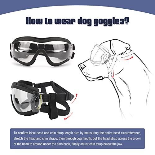PETLESO Okulary przeciwsłoneczne dla dużych psów, łatwe do noszenia, o - obrazek 4