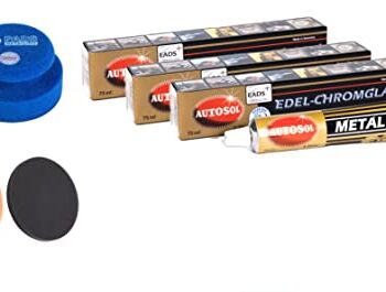 DETAILINGPADS Ręczne pady polerskie i 3x pasta polerska – pad polerski 90 mm – klasyczne pady polerskie – trwała polerka i pasta polerska – narzędzie do polerowania – zestaw do lakierowania samochodowego