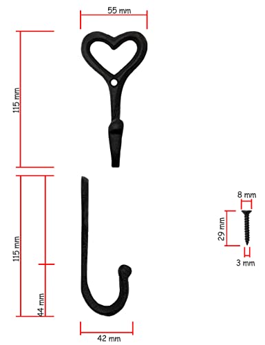 FUXXER® Rustykalny wieszak żelazny, wieszak na ubrania, żeliwo, średni - obrazek 2