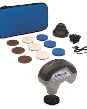 Dremel Versa PC10 zestaw do czyszczenia – bezprzewodowe narzędzie do czyszczenia z 9 wielozadaniowymi tarczami, szczotka szczecinowa i osłona przeciwbryzgowa dla szybszego i łatwiejszego czyszczenia
