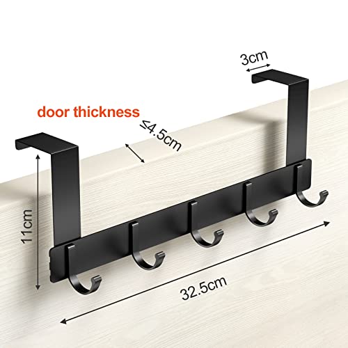 Newaner Wieszak na drzwi z 5 haczykami, wieszak na ubrania na drzwi, b - obrazek 7