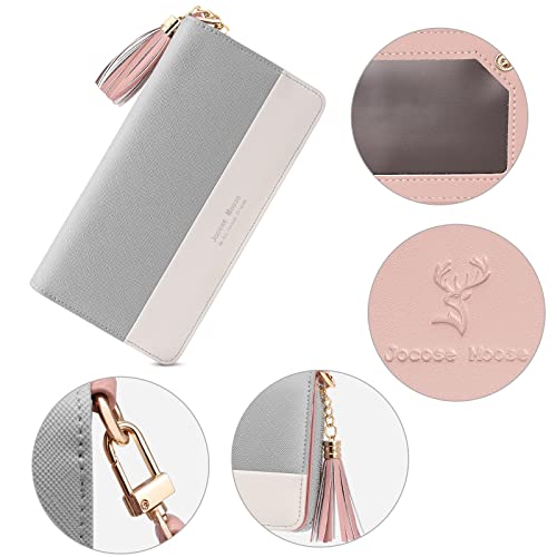 Portfel damski ze skóry, duża pojemność z zamkiem błyskawicznym dla ko - obrazek 4