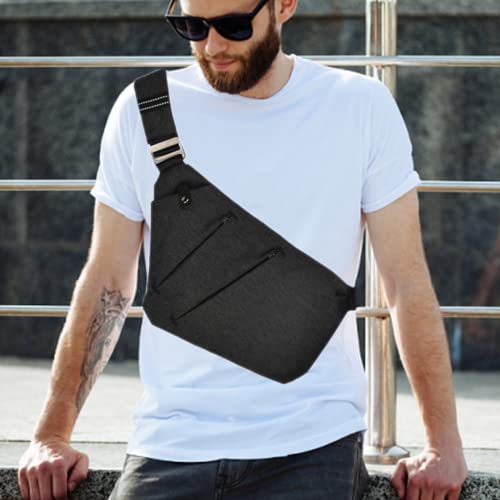 Tibroni Multi-Pocket torba na ramię, Sling Crossbody Bag, torba na ramię, antykradzieżowa, dla mężczyzn - obrazek 2