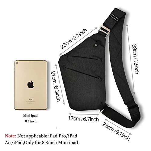 Tibroni Multi-Pocket torba na ramię, Sling Crossbody Bag, torba na ramię, antykradzieżowa, dla mężczyzn - obrazek 6