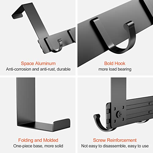 Newaner Wieszak na drzwi z 5 haczykami, wieszak na ubrania na drzwi, b - obrazek 6