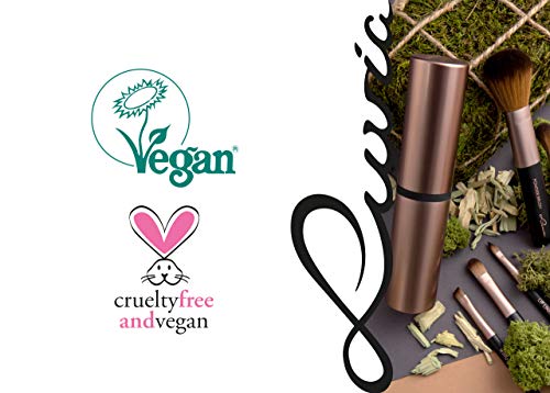 Zestaw pędzli do makijażu Luvia, zestaw podróżny Macchiato, 5 pędzli kosmetycznych wraz z pojemnikiem na pędzle do makijażu, wegańskie (Brązowy / Cappuccino) - obrazek 6