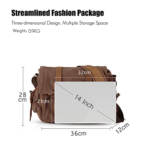 FANDARE torba kurierska unisex, płócienna torba na uczelnię, torba na - obrazek 4