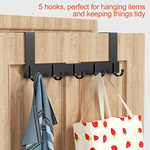 Newaner Wieszak na drzwi z 5 haczykami, wieszak na ubrania na drzwi, b - obrazek 4