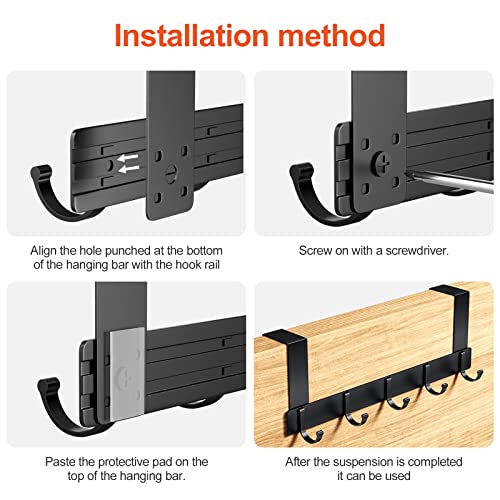 Newaner Wieszak na drzwi z 5 haczykami, wieszak na ubrania na drzwi, b - obrazek 5