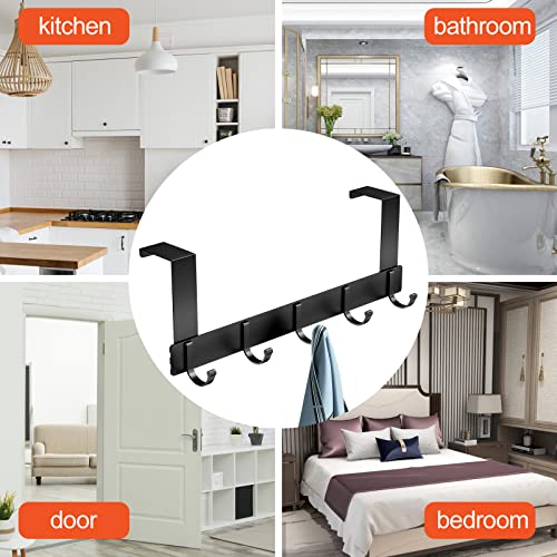 Newaner Wieszak na drzwi z 5 haczykami, wieszak na ubrania na drzwi, b - obrazek 3
