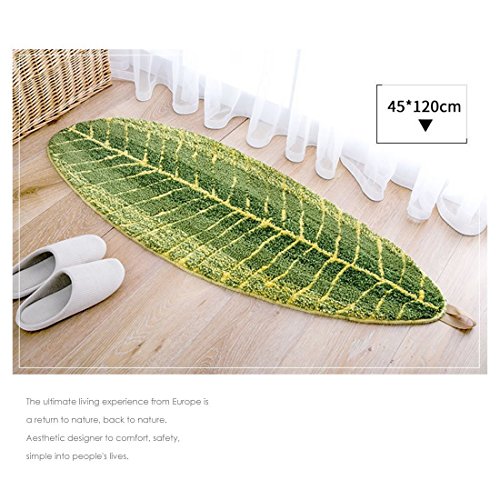 JameStyle26 Mata łazienkowa, antypoślizgowy dywanik pod prysznic, zielony liść, palma, mata prysznicowa, szybkoschnąca, mata kuchenna (45 x 120 cm) - obrazek 2