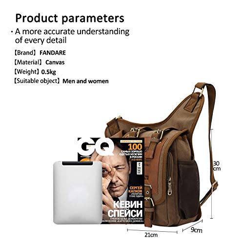 FANDARE Modny plecak na ramię, torba, na klatkę piersiową, z paskiem, - obrazek 3