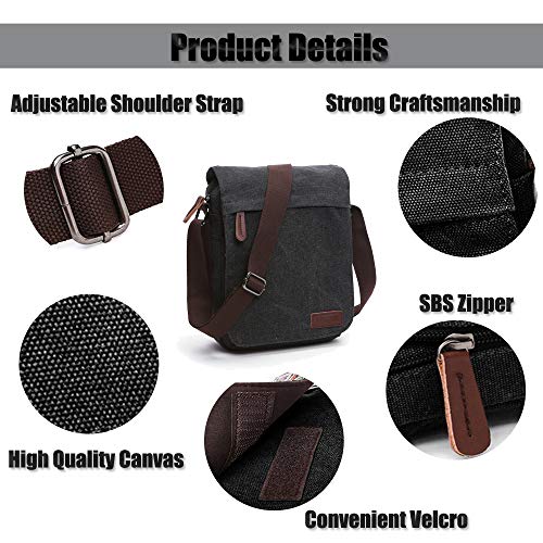 LOSMILE Płócienne torby na ramię, męska torba listonoszki, Torby na la - obrazek 3