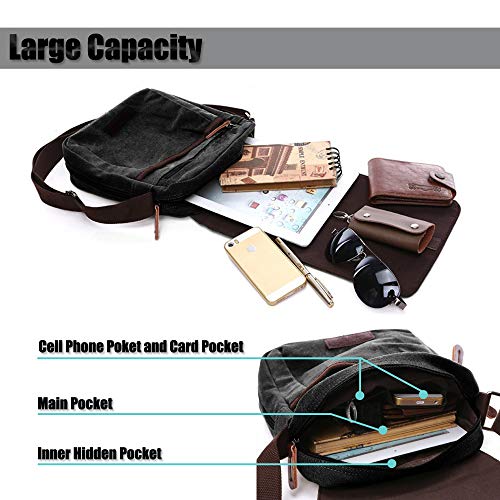 LOSMILE Płócienne torby na ramię, męska torba listonoszki, Torby na la - obrazek 4