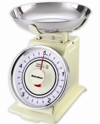 Karcher WAK 811 mechaniczna waga kuchenna w stylu retro, maks. pojemność ważenia 5 kg, magnolia