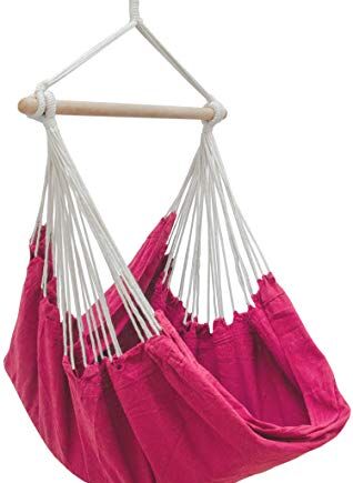 AMANKA XXL Płótno Wiszące siedzisko 185x130cm hamak do siedzenia różowa orchidea